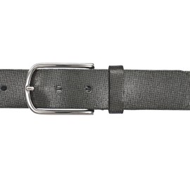 Vanzetti Leather Belt, Metallic silver