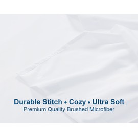 Linen Home White Pillowcases 2 Pack, Easy Care Soft Brushed Microfibre Standard Pillow cases 50x75 cm, Wrinkle and Fade Resistance (Pillowcases 2 Pack, White)