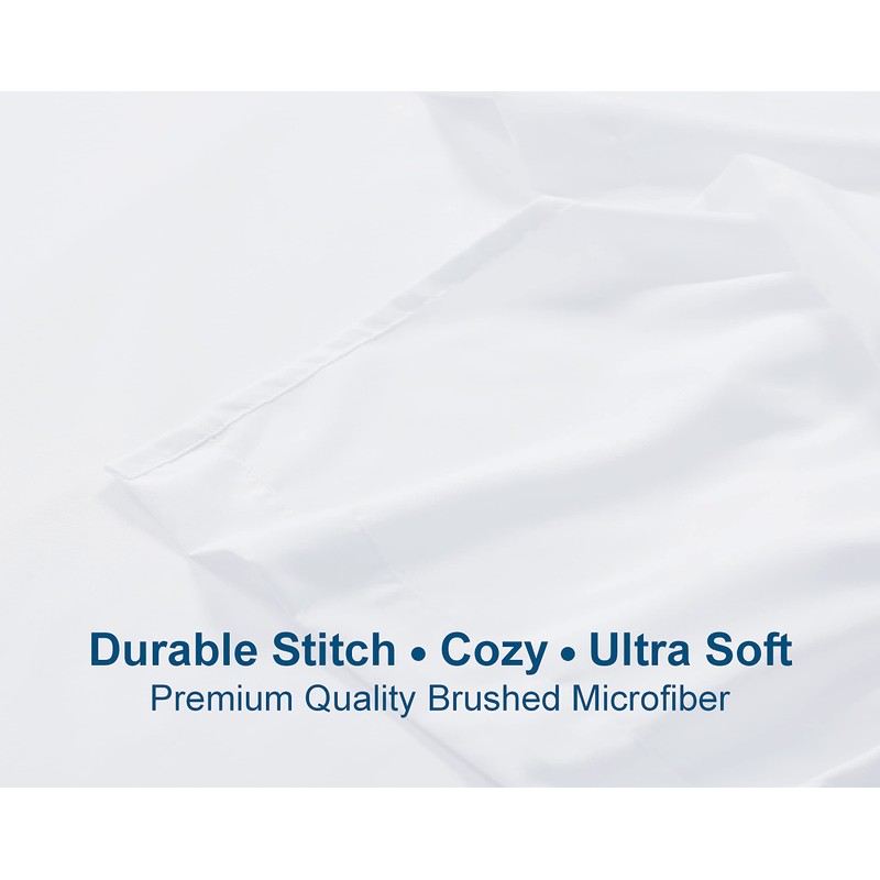 Linen Home White Pillowcases 2 Pack, Easy Care Soft Brushed