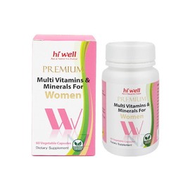 [Hi Well] Premium Multivitamin &amp; Mineral For Women 60 Veggie Capsules / [하이웰] 프리미엄 멀티비타민 & 미네랄 For 여성 60베지캡슐
