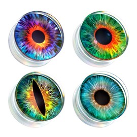 TBOSE 8 Pieces Acrylic Ear Plugs in Eye Style Plugs and Tunnels for Ears Measuring Devices for Ears Piercing Expander Stretchers Gift 8 mm - 30 mm, Resin