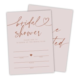 Bridal Shower Invitations With Envelopes - Hand-Writing Fonts - Classic Bridal Shower Reception Invites, Bride & Groom Engagement Party Celebration, Party Favor & Decorations (Cappuccino) - A20