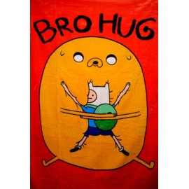 Adventure Time High Pile Twin Blanket Throw 60"X80" -Bro Hug