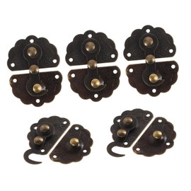 BUGUUYO 5pcs Antique Buckle Hasp Latch Buckle Metal Hasp Latch Metal Hasp Lock Boxes Buckle Hasp Buckles Small Latch Hasp Jewelry Boxes Buckle Cabinet Small Hasp Latch Small Lock
