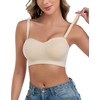 ANGOOL Women's Strapless Bra Without Underwire Push Up Bra Without