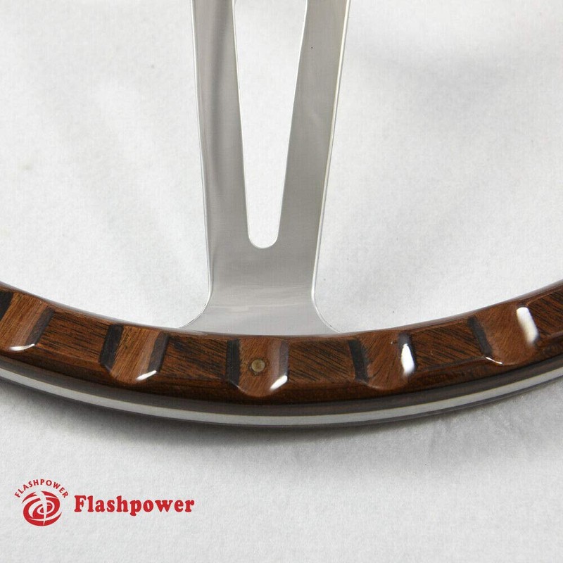 13'' Laminated Wood Steering Wheel with horn button