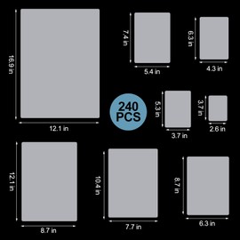 8 Sizes Thermal Laminating Pouches Clear Laminating Sheets Plastic Paper Laminator Pouches for Letter Photo Card Notecard ID Badge and Business Card (240 Pieces)