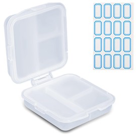 INVODA Travel Pill Organizer 6 Compartments Portable Pill Case with Double Lock Food-Grade PP Pill Box Compact for Purse Pocket