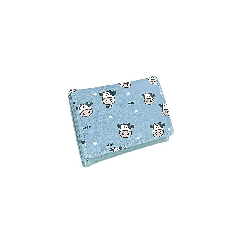 FuninCrea Womens Wallet with Cow Print, PU Leather Coin Purse