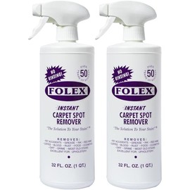 FOLEX 32 oz Instant Carpet Spot Remover Carpet Cleaner - Removes Pet Accidents, Grease, Red Wine and More (2 Pack)