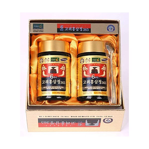 HongSamJeong, Korean 6years Root Red Ginseng Gold Extract, Saponin, Panax, 8.5 Ounce (Pack of 2)
