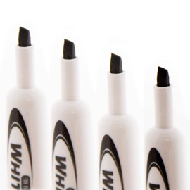 BAZIC Dry Erase Marker Black Color Chisel Tip, Whiteboard Pen Marcador, Low Odor Markers White Board Pens, Office School Supplies (12/Pack), 12-Packs