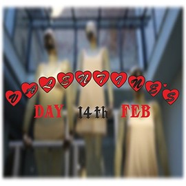 Valantines Day Large Window Sticker Removable 14 Pieces Kit Vinyl Graphic