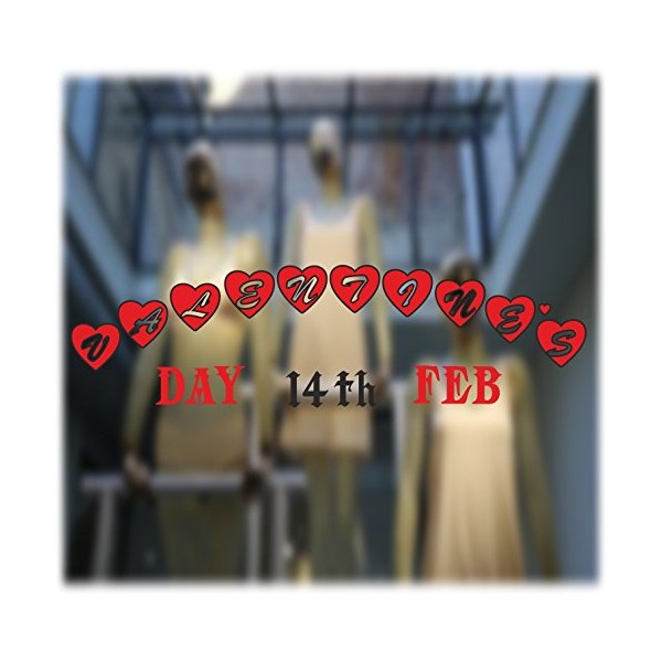 Valantines Day Large Window Sticker Removable 14 Pieces Kit Vinyl