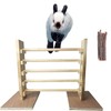 kathson Rabbit Jump Bar, Natural Wood Toy Set Adjustable Height