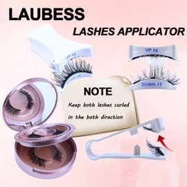 LAUBESS Magnetic Eyelashes with Applicator 2 Pair No Glue Needed Natural Look Magnetic Lashes Easy to Wear and Remove (L02/L04)
