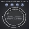 Giftall 2MM Rope Chain Necklace Stainless Steel Twist Rope Chain