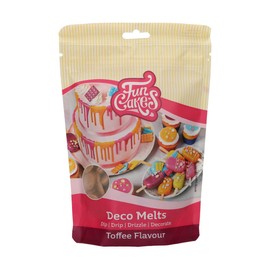 FunCakes Deco Melts Toffee-geschmack - Dip, Drip, Dekorieren! In der Mikrowelle schmelzen und in jede Form gießen. Machen Sie Süßigkeiten, dekorieren Sie Kuchen, Kekse und Cupcakes! AZO frei. 250 g