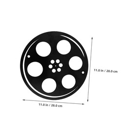HANABASS 2pcs Vintage Metal Movie Reel Wall Decor Retro Film Disc Hanging Art for Home Theater Movie Decoration Antique Style Wall Ornaments for Living Office