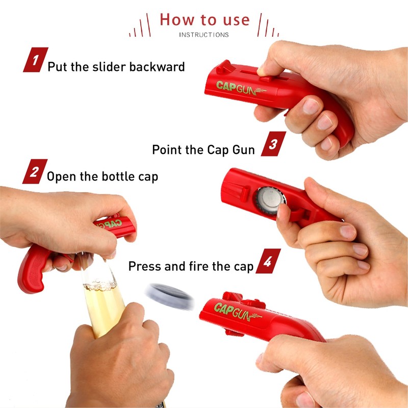 4-piece bottle cap shooting gun - Fun bottle opener tool