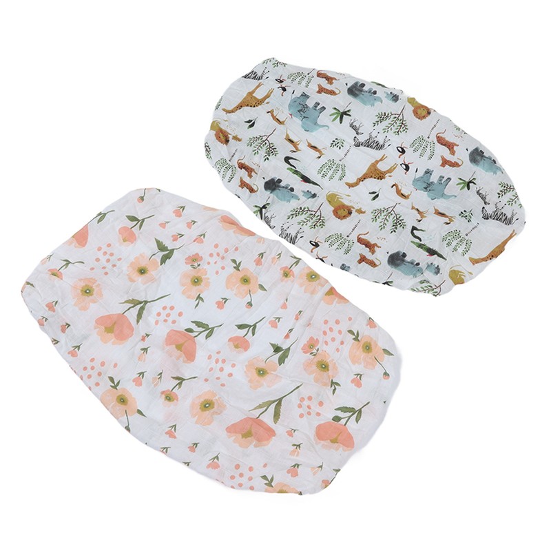 2pcs Baby Diaper Changing Covers Printing Cotton Yarn Removable Infant