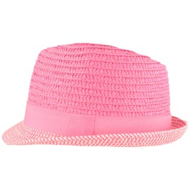 Breiter Children's Straw Hat Summer Hat Sun Hat 100% Paper Hat for Boys and Girls – Especially Light & Crushable, Pink