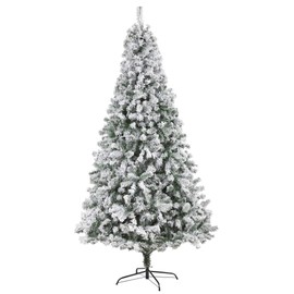 Nearly Natural 8ft. Flocked Rock Springs Spruce Artificial Christmas Tree, Green