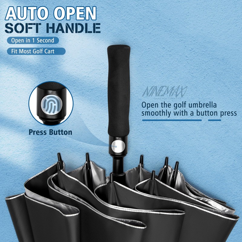 NINEMAX UV Protection Golf Umbrella 62 Inch, Sun Umbrellas UV