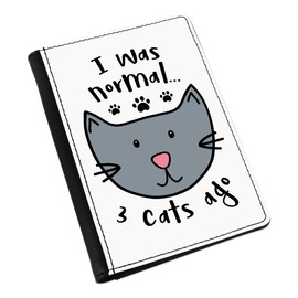I was Normal 3 Cats Ago Passport Holder Cover