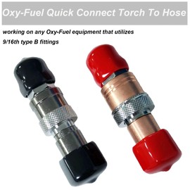 Upgraded Oxy Acetylene Torch Hose Quick Connect Fittings, Torch to Hose Quick Connect Kit, Cutting Torch Quick Connect Fittings Set for Oxygen and Fuel Equipment, No Leak Tight Connection
