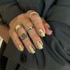 Light Gold Chrome Press on Nails Short Square,SXVME Gold Nail