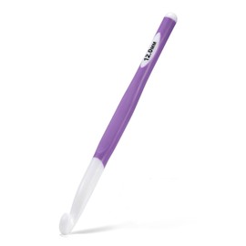 Gancho de ganchillo grande de 12 mm, aguja ergonómica de ganchillo para manos artríticas, ganchos de ganchillo con mango de goma extra largo para tejer suéteres, chales y alfombras