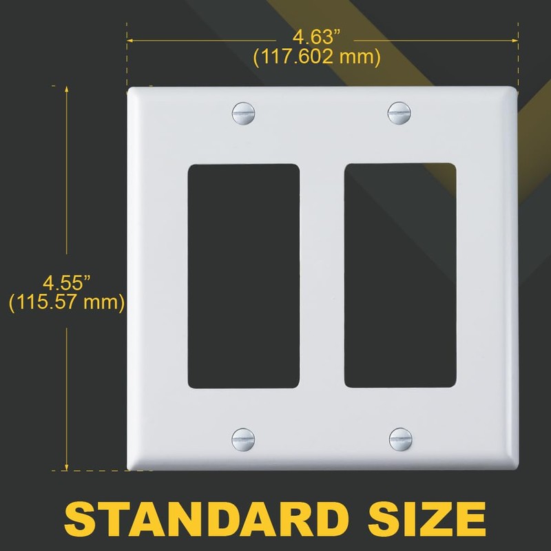 Faith White 2-Gang Two-Device Wall Plate (6-pack) | Double Light