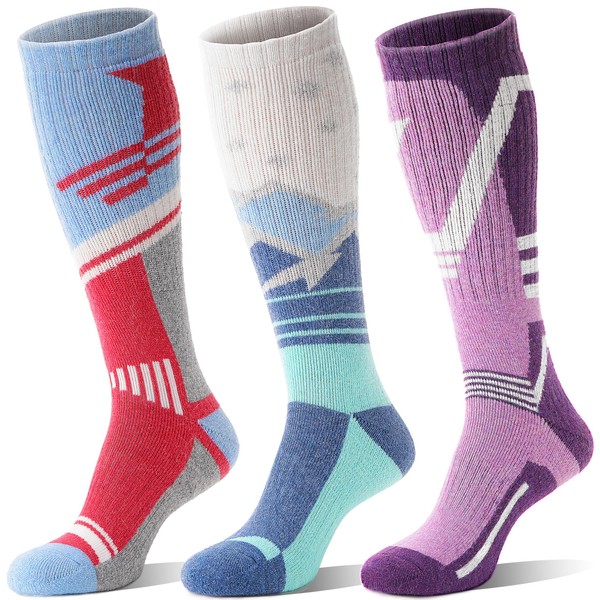 Merino Wool Ski Socks for Mens Womens Winter Thermal Warm
