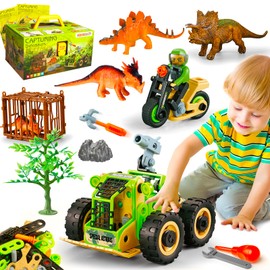 HOMETTER Dinosaur Subject Building Toys, STEM Learning Toys, Construction Engineering Kit for Kids, Creative Set Capturing Dinosaurs Game Gift for Boys Age 4 5 6 7 8 9 10+ Years Old
