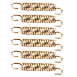 Exhaust Springs, 6pcs 63mm Stainless Muffler Springs Universal Muffler Exhaust Pipe Springs Hooks for Motorcycle Scooter ATV (gold, blue)(Gold)