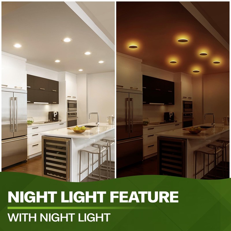 12 Pack Recessed Lighting 4 Inch with Night Light, 4