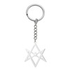 EUEAVAN Unicursal Hexagram Symbol Keyring 6-Pointed Star Key Ring Occult