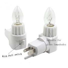 TWDRTDD Plug in Night Light, 360° Rotatable Nightlight with On Off Switch Ideal for Glass Lampshade (White,1 Pack)