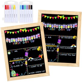 The First Day of Shcool Board Last Day of School Sign Reusable Chalkboard Back to School Supplies Board Girls & Boys Gifts (A)