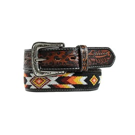 Nocona Men's Embossed Beaded Belt, Size 34, Multicolored