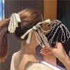 Ribbon Bow Banana Hair Clips for Women Girl，2PCS Vertical Ponytail
