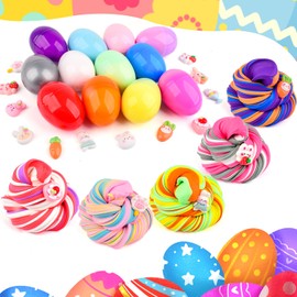12-Pack Easter Egg Slime Kit – Stretchy, Scented, Colorful Slime for Kids – Perfect Easter Basket Stuffers, Egg Hunt Prizes, Party Favors, and Holiday Activities