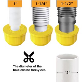 Silicone Seal Plugs for 1" to 1.5" Washing Machine Drain Inlets and 2" Sewer Outlets, Durable and Flexible, Leak Proof Odor Resistant, Insect Proof, Easy Installation