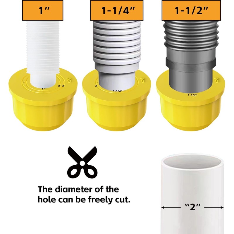 Silicone Seal Plugs for 1" to 1.5" Washing Machine Drain
