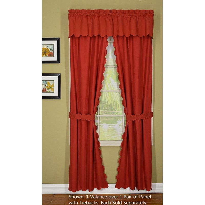 Today's Curtain Orleans 84" Panel Pair with Tiebacks Tambour Scallop