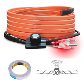 Cupohus Heat Tape for Water Pipes with Thermostat 18FT, Freeze Protection Self-Regulating Heat Trace Cable for Metal, Plastic Home Pipes, Roof and RV, 110-120V