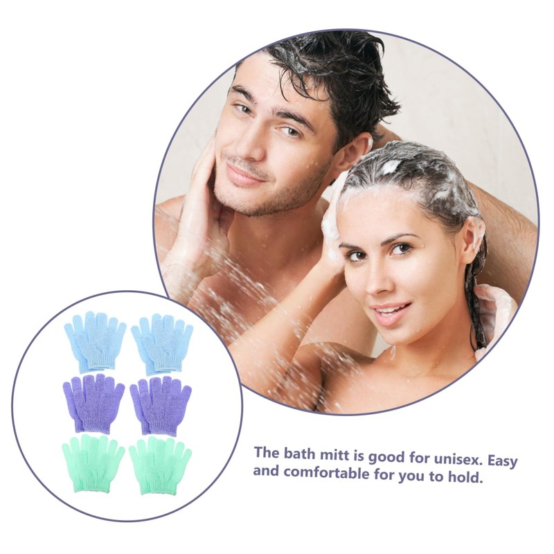 Baluue 12pcs Gentle Dual-sided Exfoliating to Wash Gloves for Body