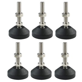 Gasea 6 Packs Furniture Levelers, M8 Threaded Swivel Adjustable Nylon Base Leveling Glides Feet Table Legs, M8 x 50 x 40mm