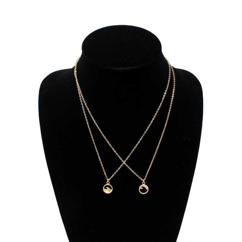 Set de Collares para Pareja de Olas Yin y el